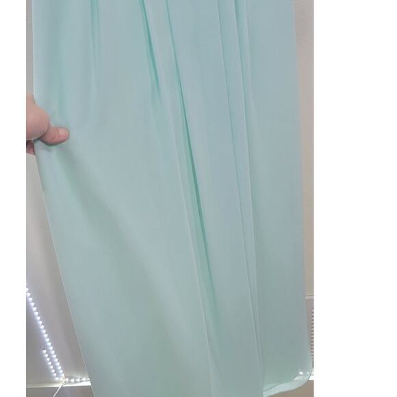 Bill Levkoff Dress Womens Size 12 Long Teal Flawless Elegant Chiffon Formal Wear - Picture 8 of 9